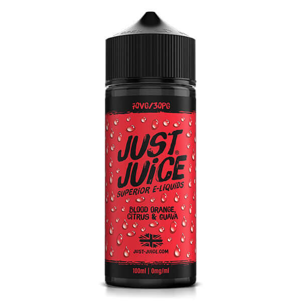 Just Juice blood orange 100ml e-liquid bottle on a white background.