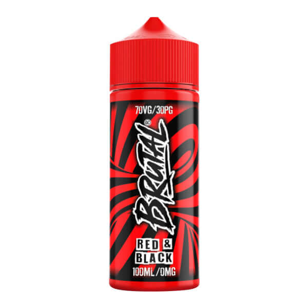 Brutal Red and black shortfill with red and black design on a red background.