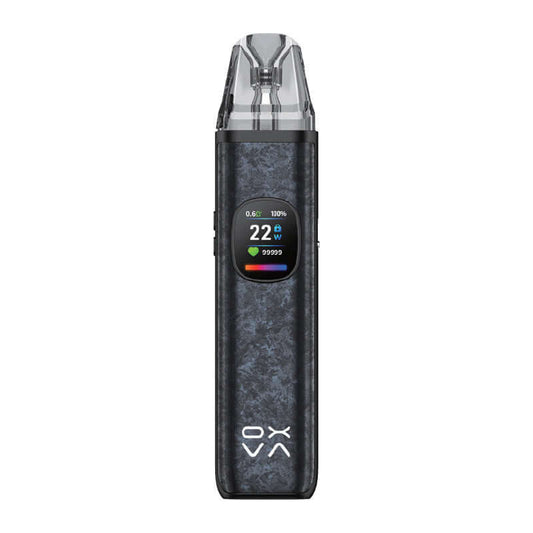 Oxva xlim pro 2 dna frost titanium blue vape device with digital display on a white background