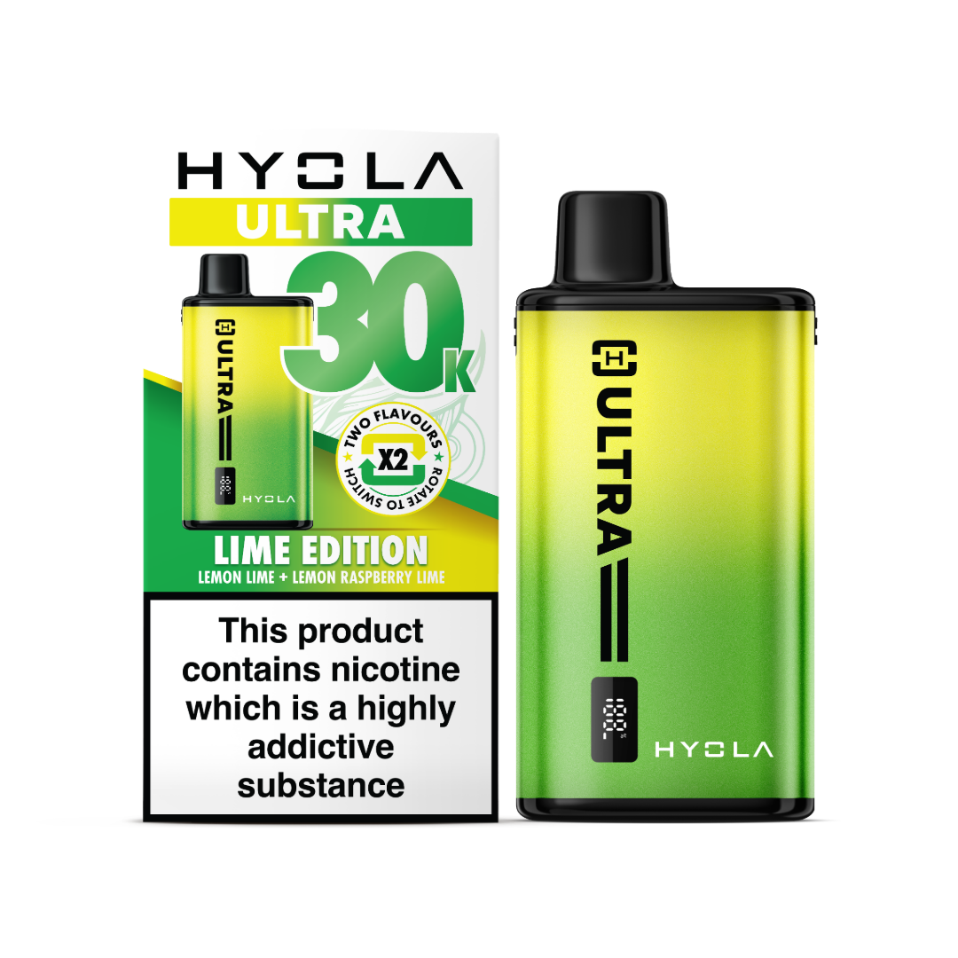 Hyola ultra 30k lime edition vape device and box.
