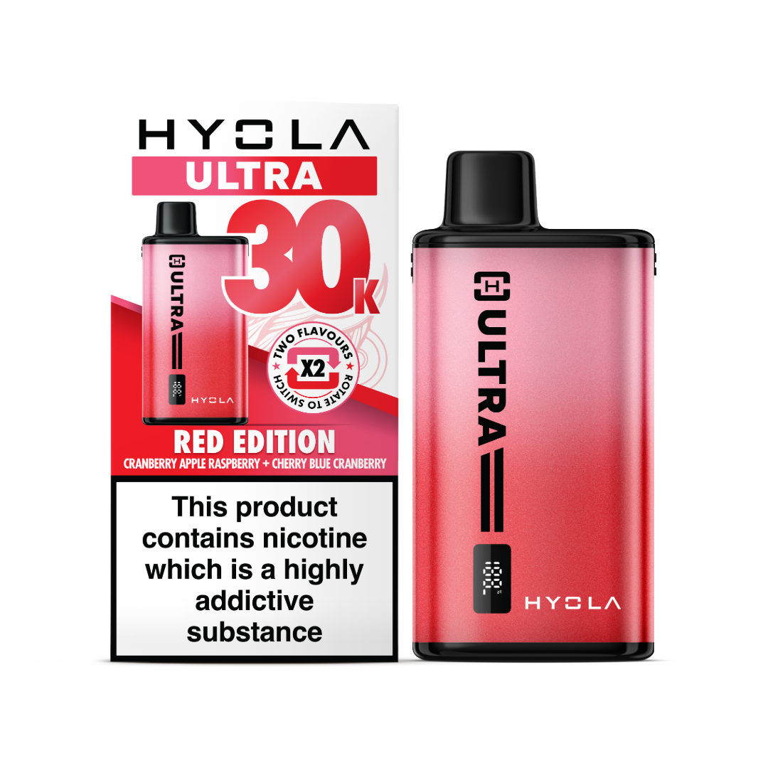 Hyola ultra 30k red edition vape device and box.