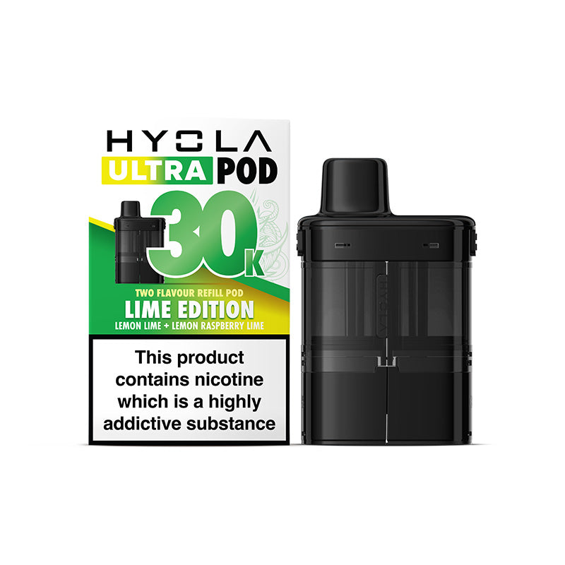 Hyola ultra 30k lime edition refill pack and box variant.