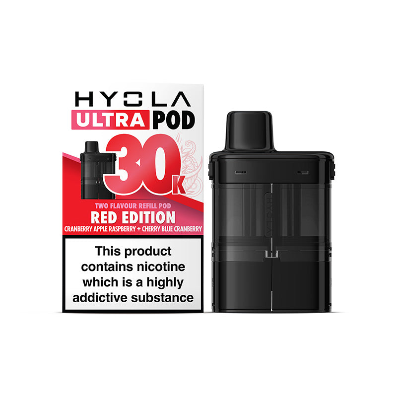 Hyola ultra 30k red edition refill pack and box variant.
