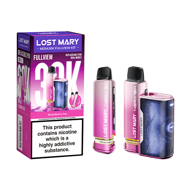 Strawberry ice Lost Mary nera 30k fullview pod kit