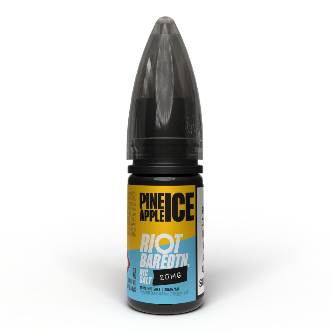 riot_squad_nic_salt_e_liquid_10ml_pineapple_ice_bottle_showing_50vg_50pg_ratio_with_5mg_10mg_or_20mg_nicotine_strength_for_mtl_vaping_variant