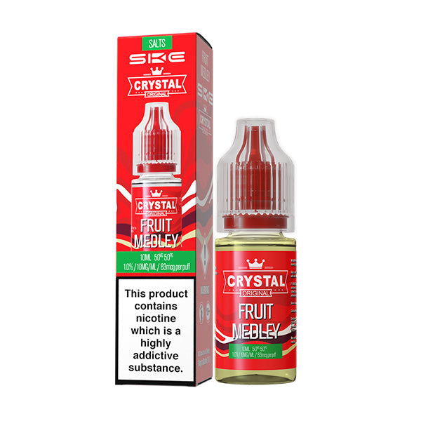 ske_crystal_salts_v2_10ml_nic_salt_e_liquid_fruit_medley_flavour_bottle_showing_10mg_or_20mg_nicotine_strength_with_50vg_50pg_ratio_variant