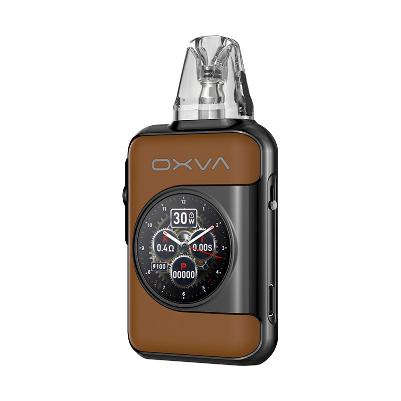Oxva xlim SQ pro 2 brown leather variant pod kit device.