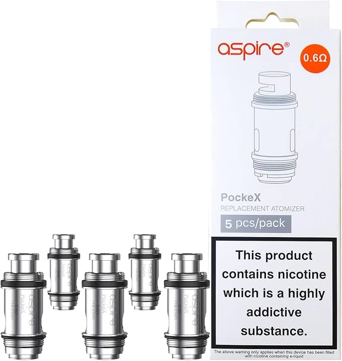 aspire-pockex-replacement-coils-0.6ohm-coil-resistance-box -and-5-coils