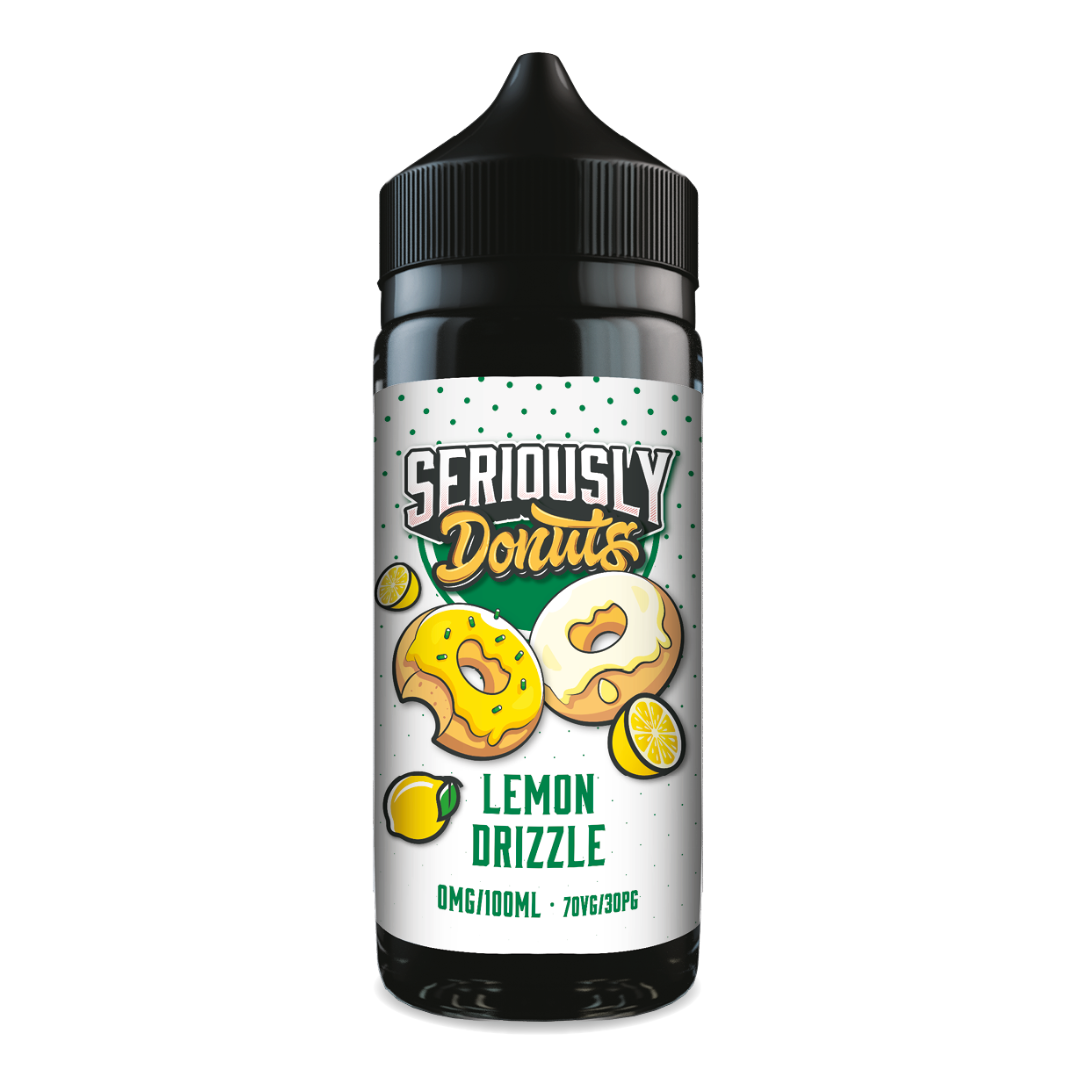 seriously_donuts_lemon_drizzle_shortfill_by_doozy_vape_co_100ml_e_liquid_front_angle