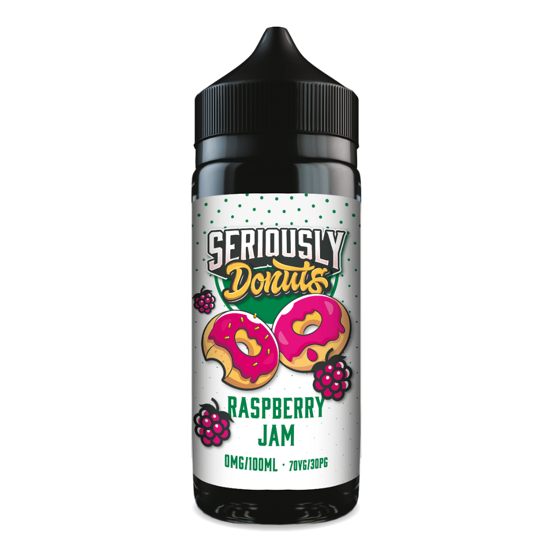 seriously_donuts_raspberry_jam_shortfill_by_doozy_vape_co_100ml_e_liquid_front_angle