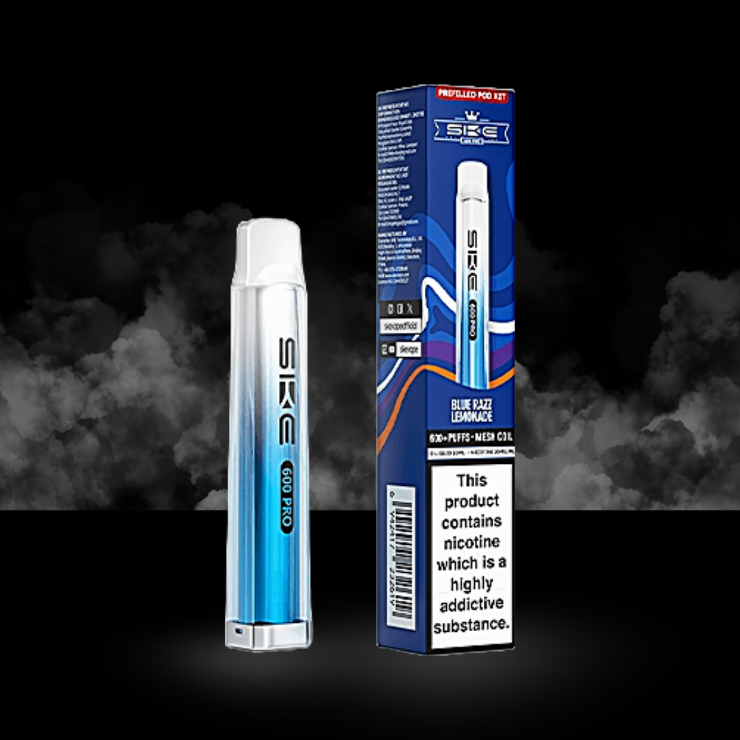ske 600 pro blue razz lemonade flavour pod kit box and device.
