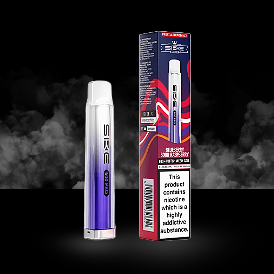 ske 600 pro blueberry sour raspberry flavour pod kit box and device.