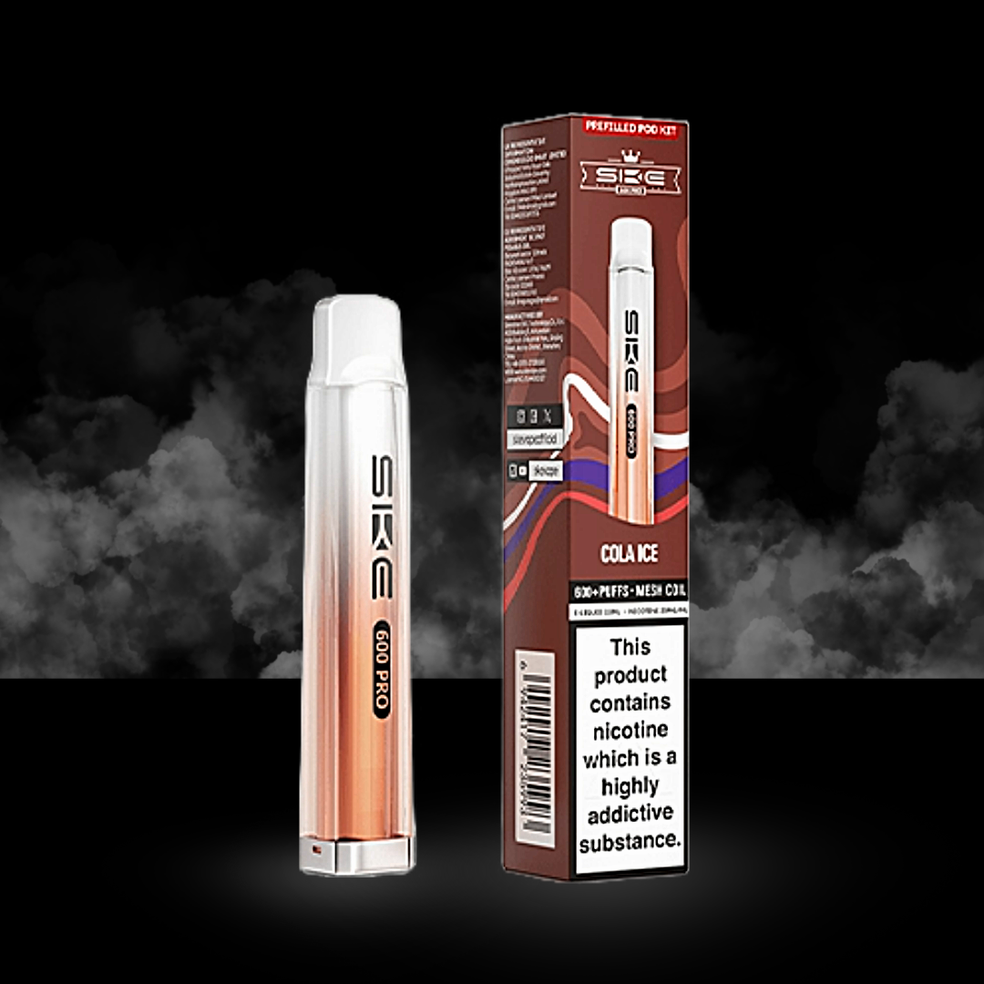 ske 600 pro cola ice flavoured prefilled pod kit box and device.