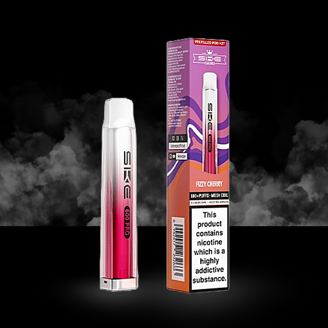 ske 600 pro fizzy cherry flavoured prefilled pod kit box and device.