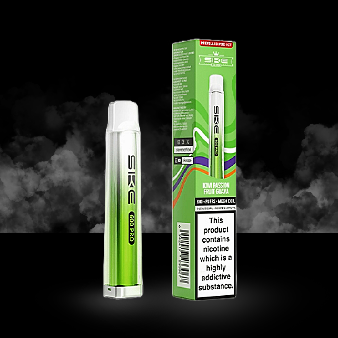 ske 600 pro kiwi passion fruit guava flavoured prefilled pod kit box and device.