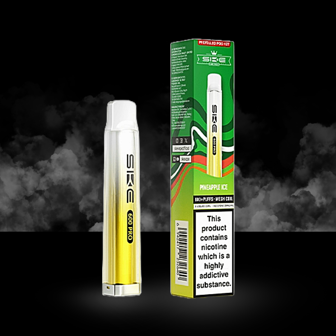 ske 600 pro pineapple ice flavoured prefilled pod kit box and device.