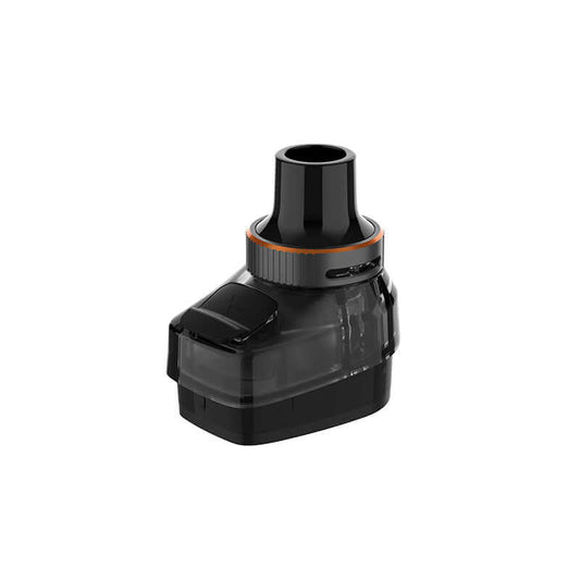 Black and grey coloured vaporesso armour g replacement pod on a white background.