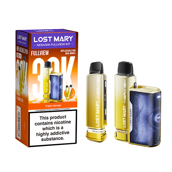 triple mango Lost Mary nera 30k fullview pod kit