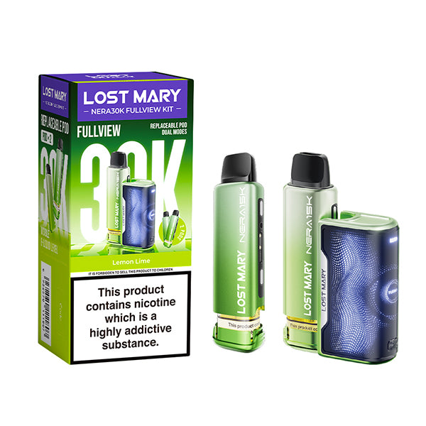 lemon lime Lost Mary nera 30k fullview pod kit