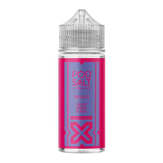 pod-salt-nexus-grape-berry-burst-flavour-shortfill-e-liquid-100ml-bottle-front-angle