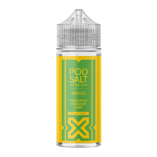pod-salt-nexus-pineapple-passion-lime-flavour-shortfill-e-liquid-100ml-bottle-front-angle