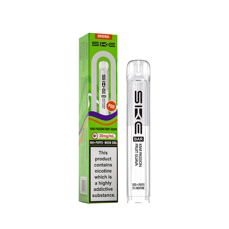 Ske original 600 kiwi passion fruit guava pod with box on a white background.
