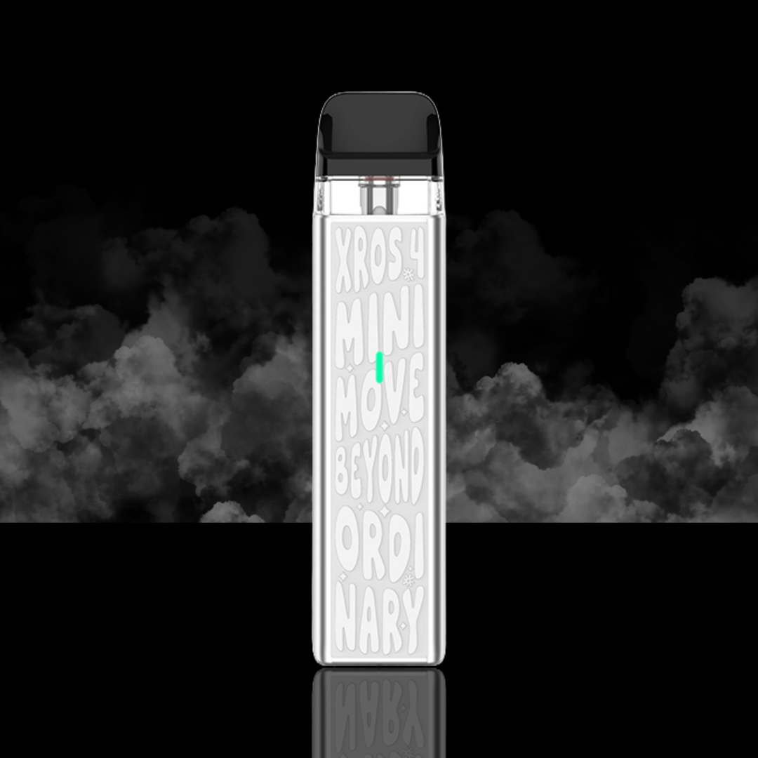 vaporesso_xros_4_mini_vape_kit_word_pop_showing_compact_aluminium_body_with_1000mah_battery_usb-c_charging_and_adjustable_mtl_rdtl_airflow_variant.