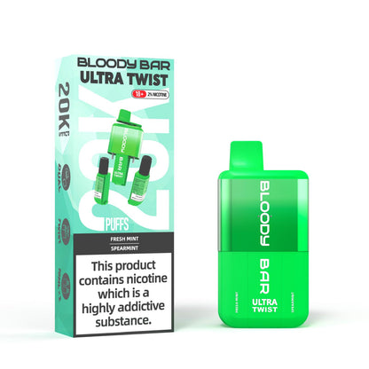 bloody-bar-20k-ultra-twist-fresh-mint-_-spearmint-prefilled-disposable-vape-kit-box-and-device
