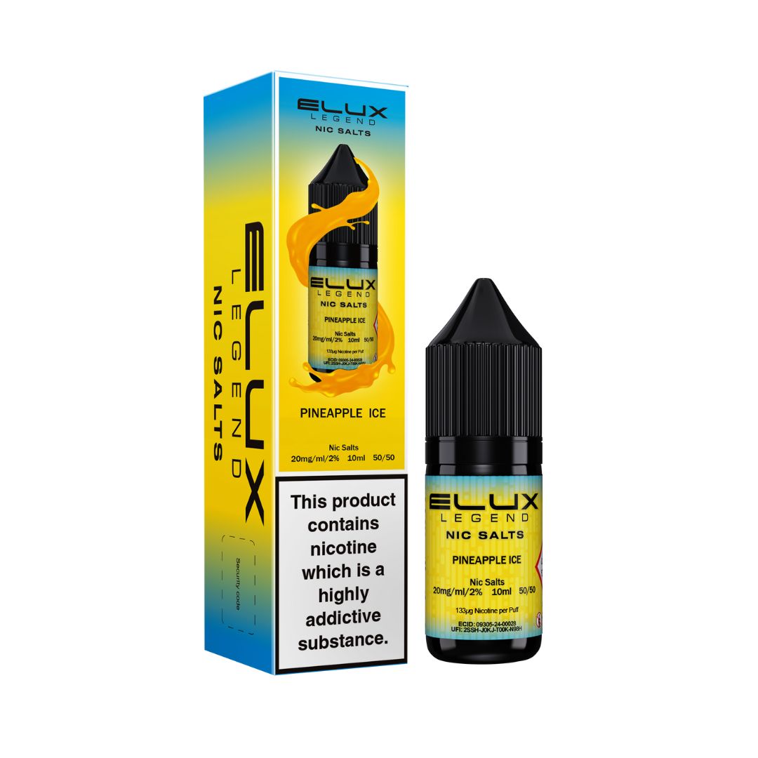 elux_legend_nic_salt_pineapple_ice_flavour_10ml_bottle_10mg_20mg_nicotine_strength_smooth_nicotine_salt_formula_for_satisfying_hit_exceptional_flavour_quality_trusted_brand_great_value_vape_juice