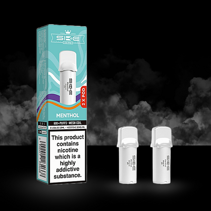 ske 600 pro menthol flavour pod box with two pods.
