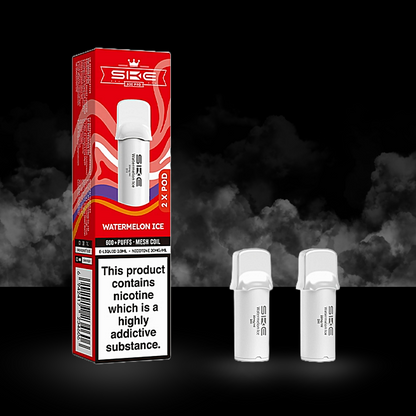 ske 600 pro watermelon ice flavour pod box with two pods.