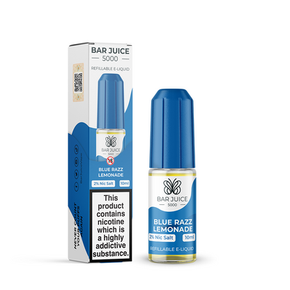 bar_juice_5000_nic_salt_e_liquid_10ml_blue_razz_lemonade_bottle_showing_10mg_or_20mg_nicotine_strength_with_40vg_60pg_ratio_for_mtl_vaping_variant