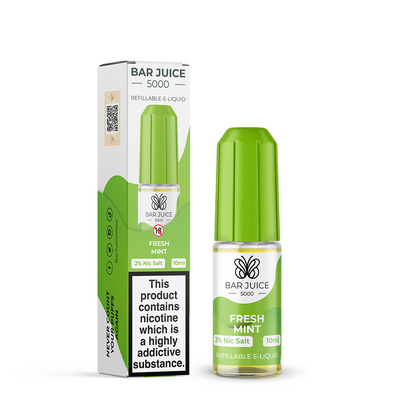 bar_juice_5000_nic_salt_e_liquid_10ml_fresh_mint_bottle_showing_10mg_or_20mg_nicotine_strength_with_40vg_60pg_ratio_for_mtl_vaping_variant