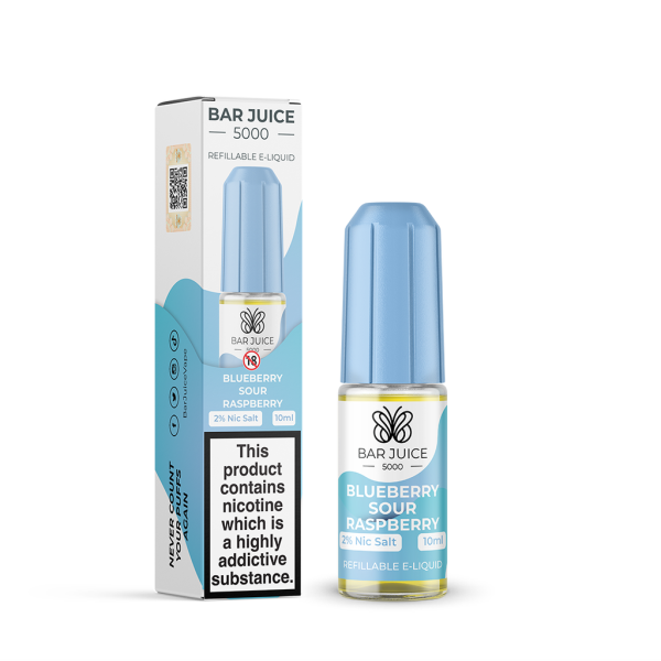 Blueberry Sour Raspberry Nic Salt by Bar Juice 5000 10ml berry e-liquid bottle at Vivo Vape