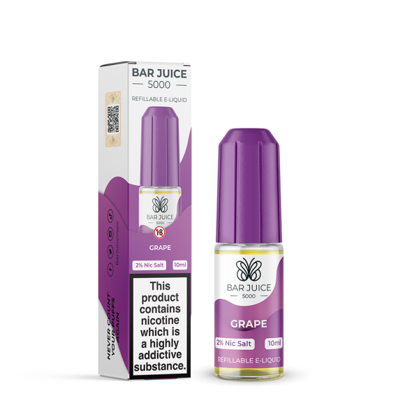 Grape Nic Salt by Bar Juice 5000 10ml purple grape e-liquid bottle at Vivo Vape