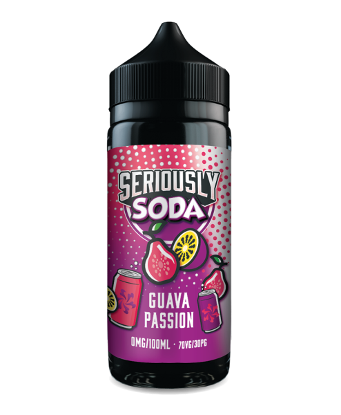 Seriously Soda Guava Passion E-liquid 100ml 70VG 30PG shortfill bottle